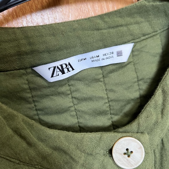 Zara Olive Quilted Vest - Picture 2 of 4